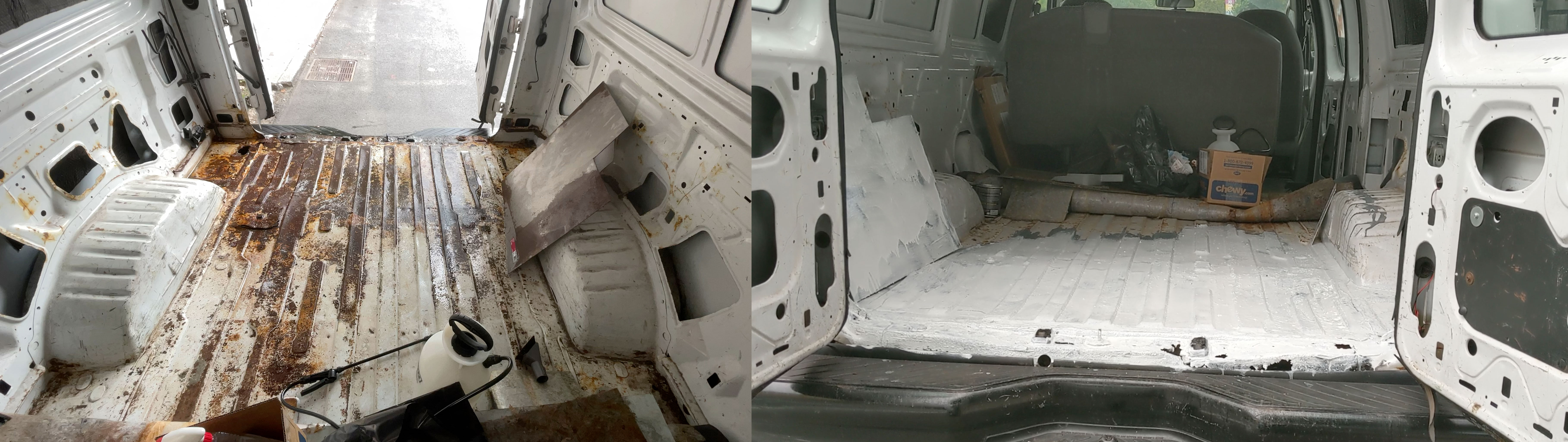 rusty floor before and after