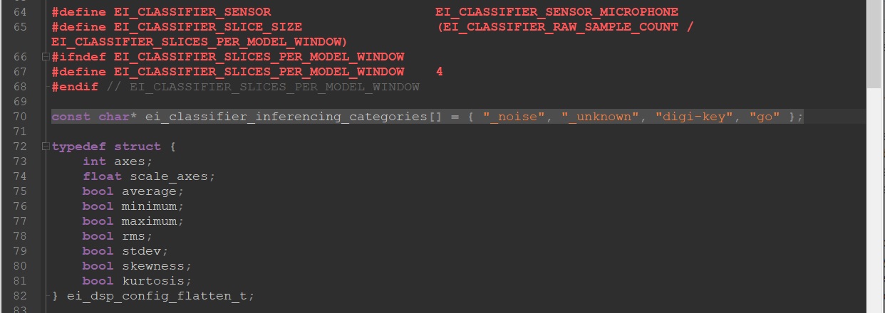 Edge Impulse category label order