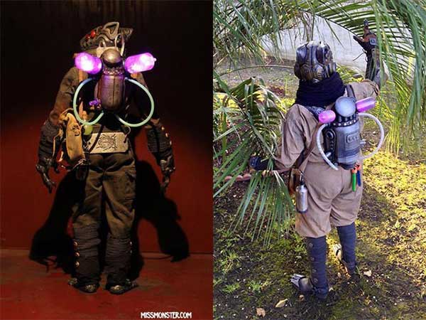 Original figure on left, cosplay on right